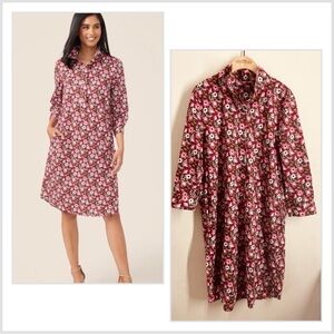 J.McLaughlin Berlin Floral Snap Front Dress Brown Pink Medium